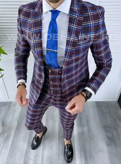 Costum barbati slim fit + Vesta B4224 91