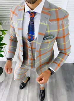 Costum barbati slim fit + Vesta B5378 63-1.2.3.4* /74-5 E~