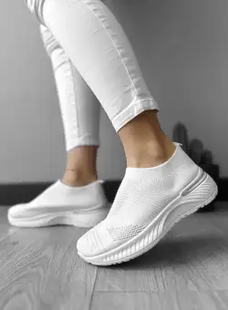 Espadrile dama casual albe 566 T58-1