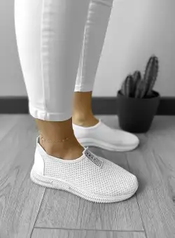 Espadrile dama casual albe CL10 T55-3