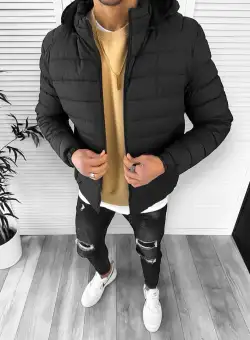 Geaca barbati de iarna imblanita neagra 5188 61-5