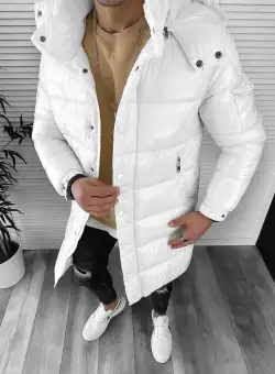 Geaca barbati de iarna lunga alba 5132