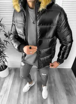 Geaca barbati de iarna neagra 2220 67-5