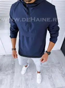 Geaca barbati de toamna bleumarin din fas subtire B2370 O4-1