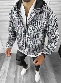 Geaca barbati de toamna cu imprimeu din fas subtire 12171 34-3.1