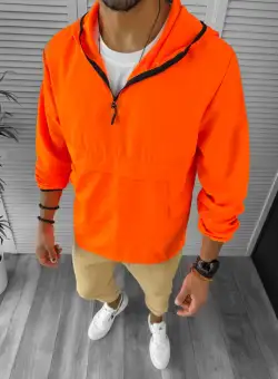 Geaca barbati de toamna din fas subtire portocalie B3344