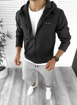 Geaca barbati de toamna neagra din fas subtire 12335 P20-2.2