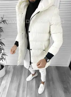 Geaca barbati groasa alba de iarna 1100 126-3