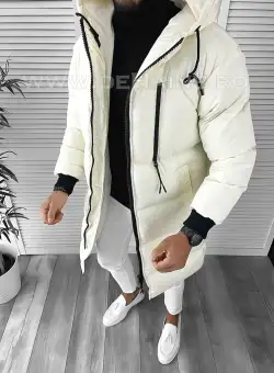 Geaca barbati groasa alba de iarna cu defect DEF586 D0-5