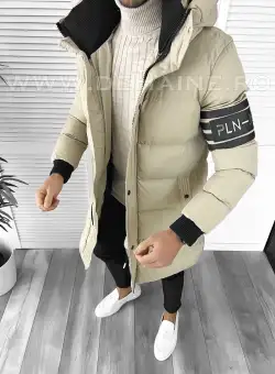 Geaca barbati groasa bej de iarna cu defect DEF9025a D0-5