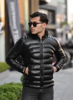 Geaca barbati groasa de iarna neagra cu mic defect DEF12345 D1-3