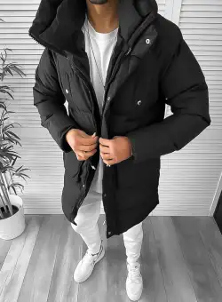 Geaca barbati groasa neagra de iarna 1020