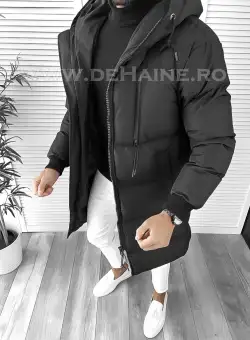 Geaca barbati groasa neagra de iarna 8041