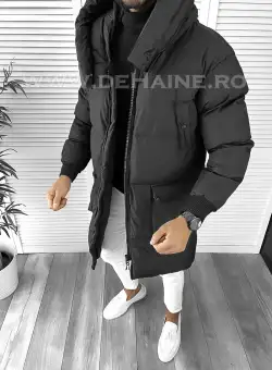 Geaca barbati groasa neagra de iarna cu defect DEF8021a D1-4