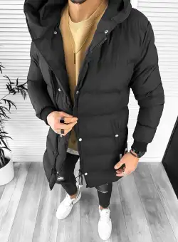 Geaca barbati groasa neagra de iarna cu defect DEF8022a D1-4