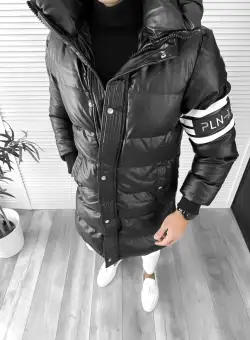 Geaca barbati groasa neagra de iarna cu defect DEF9025 D0-5