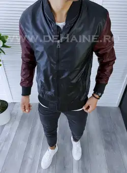 Geaca barbati neagra din piele ecologica B5991 D4-5.1