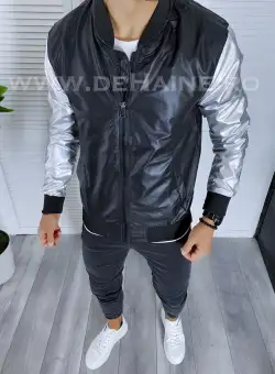 Geaca barbati neagra din piele ecologica B5994 D5-1.3