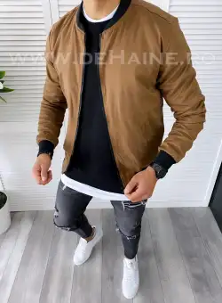 Geaca barbati primavara maro inchis B6327 Z31-1