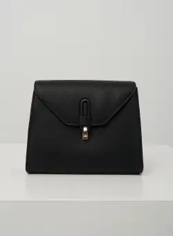 Geanta office din piele ecologica neagra cu lacatel