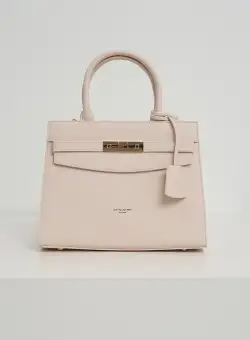 Geanta office din piele ecologica rose cu aplicatie metalica