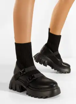 Ghete cu platformă negre Garcia