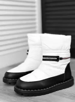 Ghete dama imblanite albe B709 T4-1