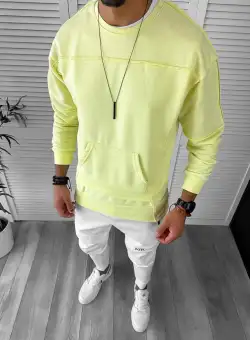 Hanorac barbati galben slim fit K151 i10-5