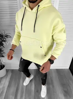Hanorac barbati galben slim fit K191 oversize P19-1.2