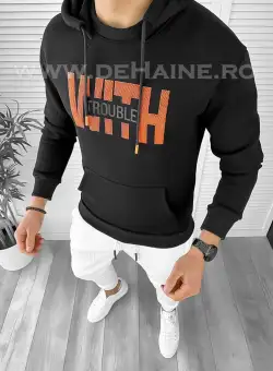 Hanorac barbati negru slim fit K003 i7-4.1