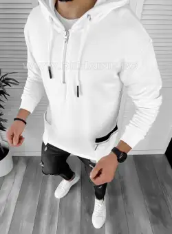 Hanorac barbati slim fit alb K177 37-2