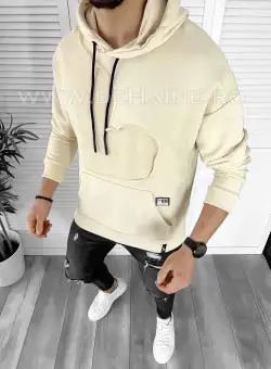 Hanorac barbati slim fit bej K004 i11-5