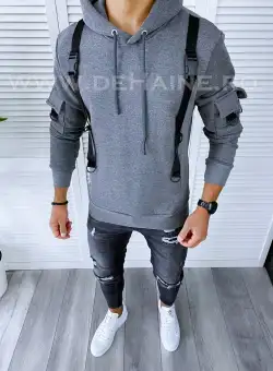 Hanorac barbati slim fit gri 2649 i6-5.3