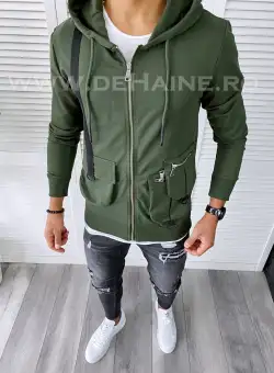 Hanorac barbati slim fit kaki 2692 D3-2.3