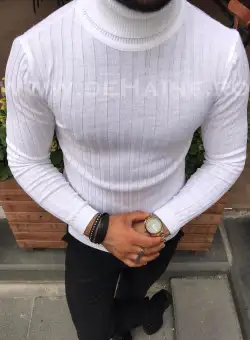 Helanca barbati slim fit alba cu mici defecte 2264