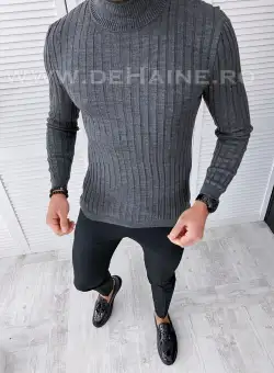 Helanca barbati slim fit gri inchis B2736 D6-3.3