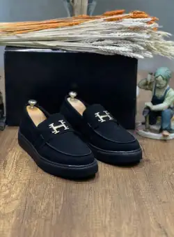 Mocasini barbati casual negri piele eco comozi 11855 T7-1