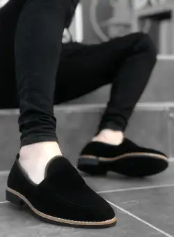 Mocasini barbati negri cu mic defect DEF772 T55-1