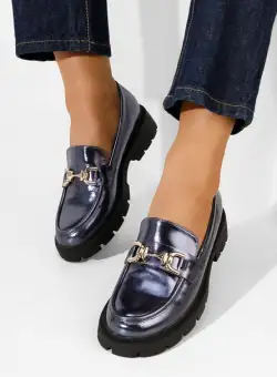 Mocasini cu talpa groasa Isasia albastri