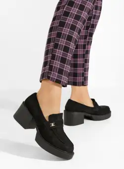 Mocasini cu toc Kerena negri