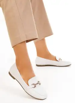 Mocasini dama Cerceda albi
