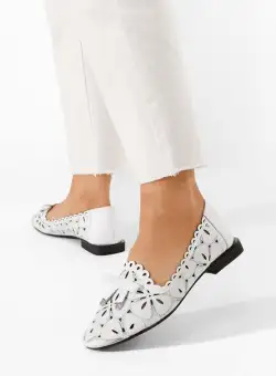 Mocasini dama eleganti Gradia albi