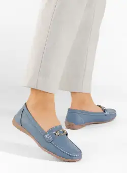 Mocasini dama piele Celetina denim