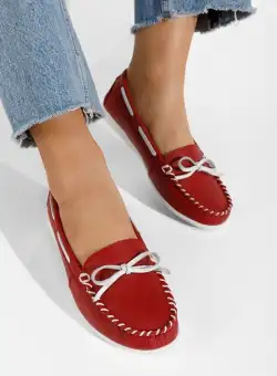 Mocasini dama piele Regna V2 rosii