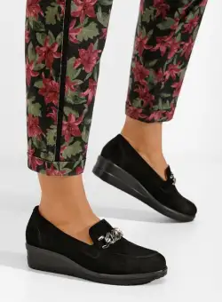 Mocasini dama piele Siara negri