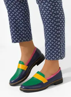 Mocasini piele naturala Aleda V2 multicolori