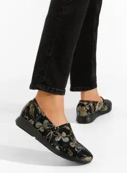 Mocasini piele naturala Guilena negri V3