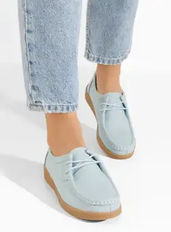 Mocasini piele naturala Louiza bleu