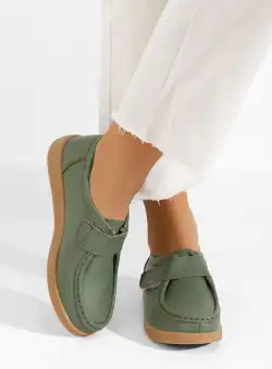 Mocasini piele naturala Milanka verzi