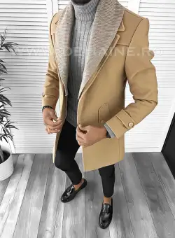 Palton barbati bej B9553 P18-6.1